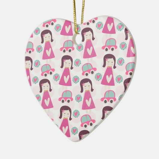 Meisjes die plaatsen zoeken keramisch ornament (Links)