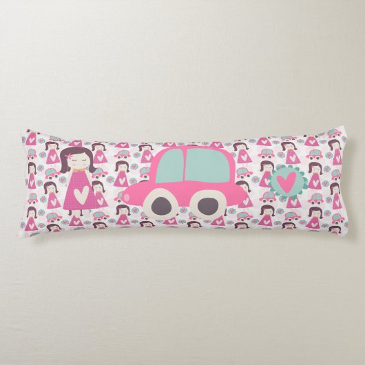 Meisjes die plaatsen zoeken lichaamskussen (Voorkant)