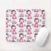 Meisjes die plaatsen zoeken muismat (Met muis)