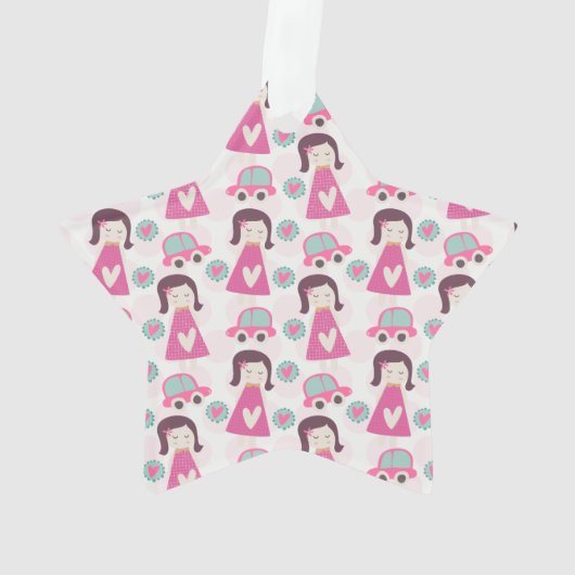 Meisjes die plaatsen zoeken ornament (achterkant)