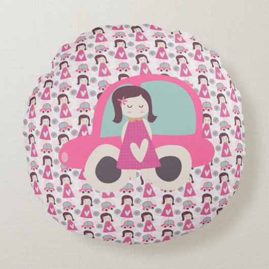 Meisjes die plaatsen zoeken rond kussen (Voorkant)