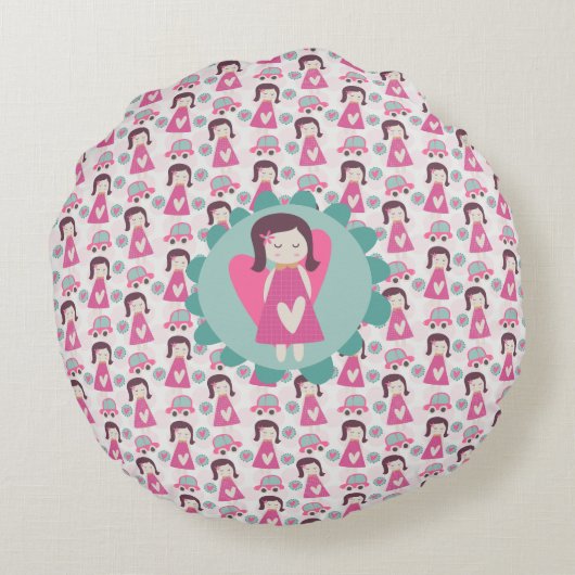 Meisjes die plaatsen zoeken rond kussen (Achterkant)