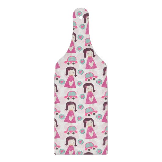 Meisjes die plaatsen zoeken snijplank (Voorkant)