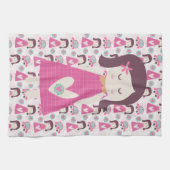 Meisjes die plaatsen zoeken theedoek (Horizontaal)