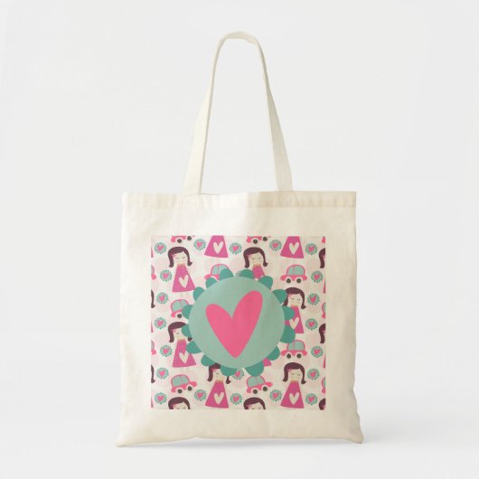 Meisjes die plaatsen zoeken tote bag (Voorkant)