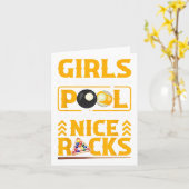 Meisjes die poel spelen, hebben een mooie, grappig kaart (Gele Bloem)