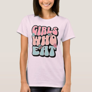 Meisjes Die Retro Groovy Foodie Gym Fitness Eten T-shirt