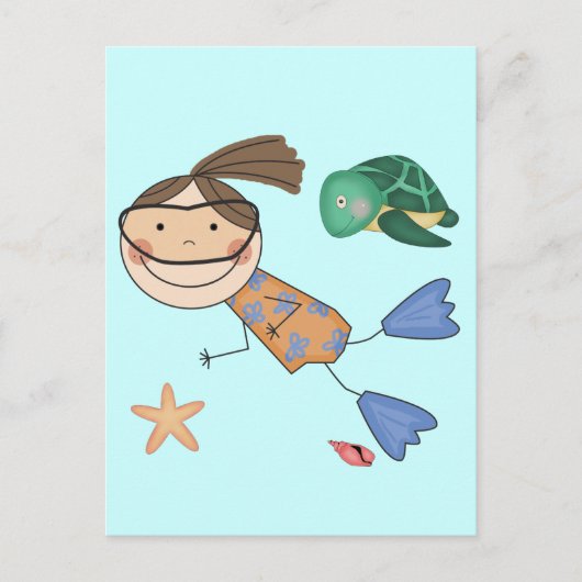 Meisjes die T-shirts en cadeautjes zwemmen Briefkaart (Voorkant)