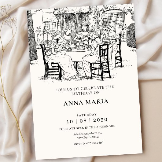  meisjes die thee drinken kaart