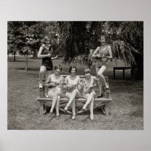 Meisjes die Ukuleles spelen, 1926.  foto Poster