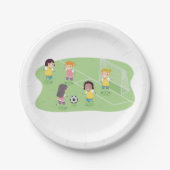 Meisjes die Voetbal Football Borden spelen Papieren Bordje (Voorkant)