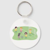 Meisjes die Voetbal Football Sleutelhanger spelen (Voorkant)