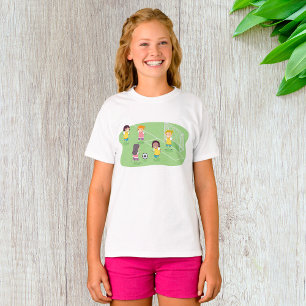 Meisjes die Voetbal Football T-Shirt spelen
