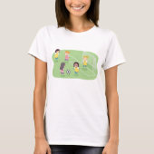 Meisjes die voetbal spelen t-shirt (Voorkant)