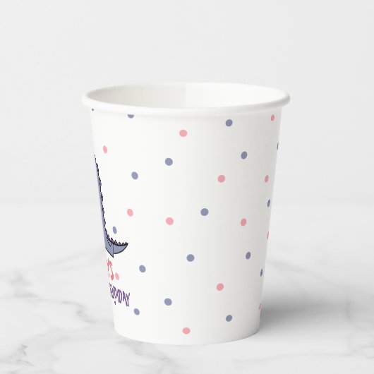 Meisjes Dino-Mite Verjaardag Paper Cup Papieren Bekers (Links)