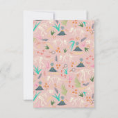 Meisjes Dinosaur Fossil Verjaardag Roze Dank je Bedankkaart (Achterkant)