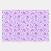 Meisjes Dinosaurus Gift Wrap in drie kleuren Inpakpapier Vel (Voorkant 2)