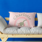 Meisjes Dinosaurus Regenboog Roze Slaapkamer Custo Accent Kussen