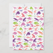 Meisjes Dinosaurus T-Rex Uitnodiging voor verjaard (Achterkant)