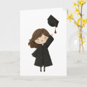 Meisjes diploma kaart - Vouwkaart (Gele Bloem)
