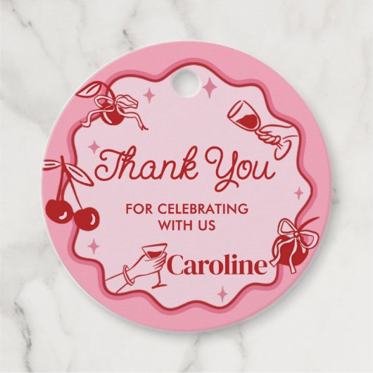 Meisjes Dirty Thirty Birthday Round Bedankjes Labels (Voorkant)