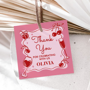 Meisjes Dirty Thirty Birthday Square Bedankjes Labels