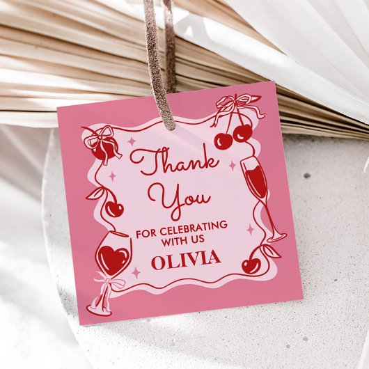 Meisjes Dirty Thirty Birthday Square Bedankjes Labels