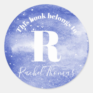 Meisjes 'Dit boek behoort tot' Galaxy & Name Bookp Ronde Sticker