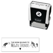 Meisjes Dit boek behoort tot Rainbow Unicorn Heart Zelfinktende Stempel (In situ)