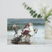 Meisjes doen alsof ze paarden op het strand zijn kaart (Staand voorkant)