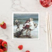 Meisjes doen alsof ze paarden op het strand zijn servet (Insitu)