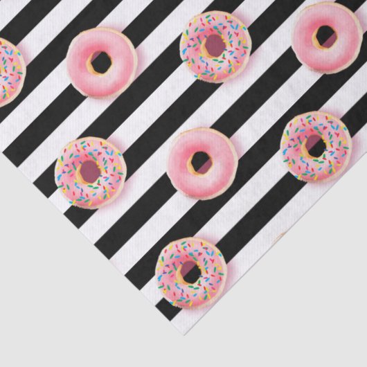Meisjes Donuts patroon roze witte strepen Tissuepapier (Detail)