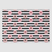Meisjes Donuts patroon roze witte strepen Tissuepapier (Voorkant)