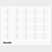 Meisjes Doop Bedankt Sticker – Roze Boog (Vel)