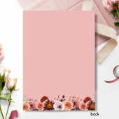 Meisjes Doop Blozend Roze Bloemen Uitnodiging