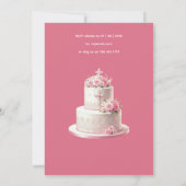 Meisjes Doop Roze Bloemen Kaart (Achterkant)