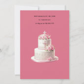 Meisjes Doop Roze Bloemen Kaart (Achterkant)