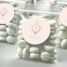 Meisjes Doop Roze Goud Roze Vintage Kruis in Wapen