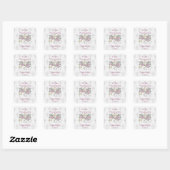 Meisjes doopschoenen vierkante sticker (Vel)