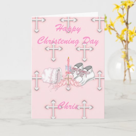 Meisjes doopwens kaart (Gele Bloem)