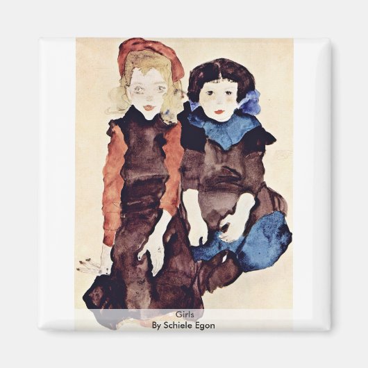 Meisjes door Schiele Egon Magneet (Voorkant)