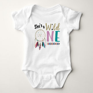 Meisjes Dreamcatcher Wild ONE 1st Birthday Outfit Romper
