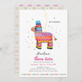 Meisje's Drie Esta Verjaardag uitnodiging (Voorkant / Achterkant)