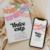 Meisje's Drie Esta Verjaardag uitnodiging