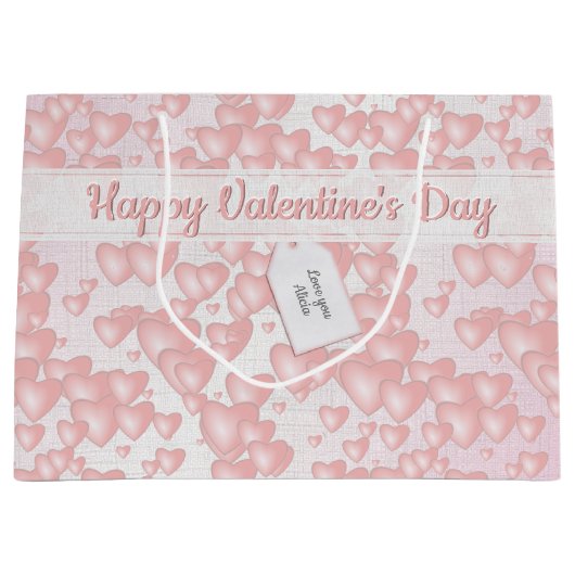 Meisjes drijvende roze Valentijn hoort je Msg. Groot Cadeauzakje (Voorkant)