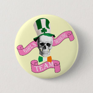 Meisjes drink team St Patrick's day Ronde Button 5,7 Cm