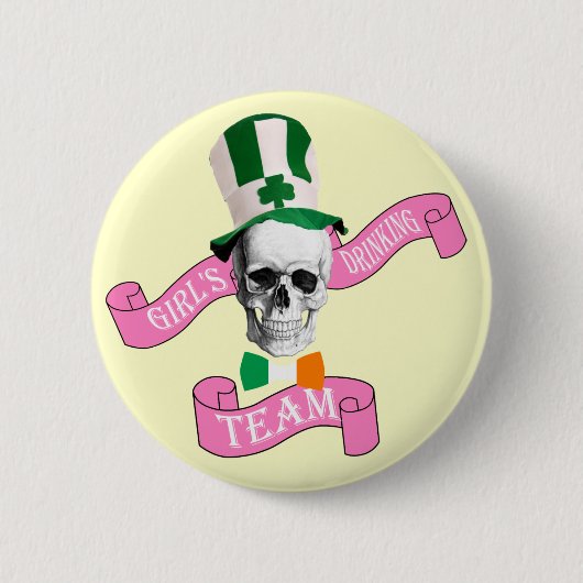 Meisjes drink team St Patrick's day Ronde Button 5,7 Cm (Voorkant)