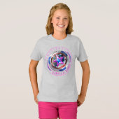 Meisjes Dubbelzijdig Harris-Walz Wing / Stamp Meda T-shirt (Voorkant volledig)