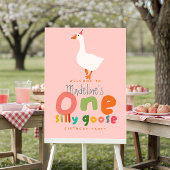 Meisjes Dwaasde Gans 1e Verjaardag Roze Welkomstbo Perfect Poster
