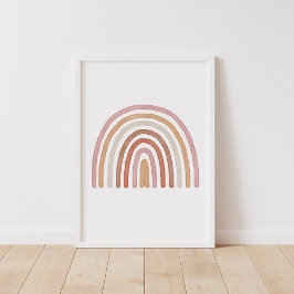 Meisjes Earthy Boho Regenboog Nursery Poster